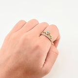 Anillo Corona Incrustada 2.8gr / T7 3/4 / Oro Amarillo 18K *