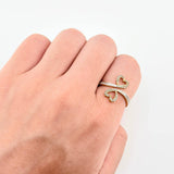 Anillo Corazones Infinito 2.75gr / T8 1/4 / Dos Oros Amarillo Blanco 18K *