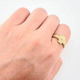 Anillo Trebol Tupido 4.05gr / T7 1/4 / Oro Amarillo 18K *