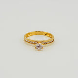 Anillo Solitario Tupido 2.65gr / T7 1/2 / Oro Amarillo 18K *