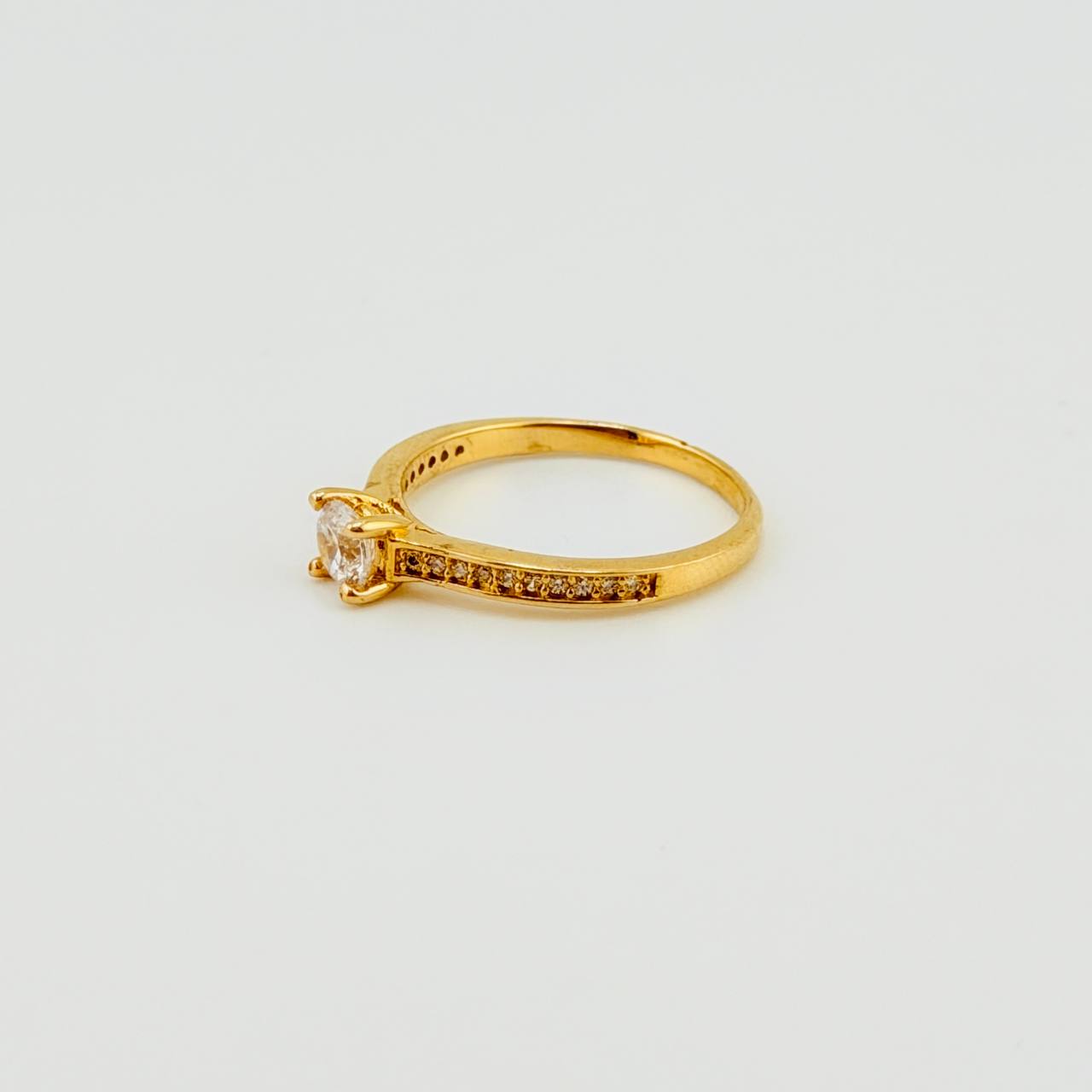 Anillo Solitario Tupido 2.55gr / T6 1/2 / Oro Amarillo 18K *