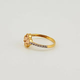Anillo Trebol Rosado 2.05gr / T6 1/4 / Tres Oros Nac.Esp. 18K *