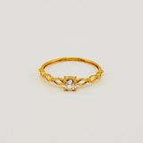Anillo Solitario Ojos 1.15gr / T7 1/2 / Oro Amarillo 18K *