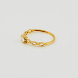 Anillo Solitario Ojos 1.15gr / T7 1/2 / Oro Amarillo 18K *