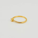 Anillo Solitario Tupido 1.6gr / T7 / Oro Amarillo 18K *