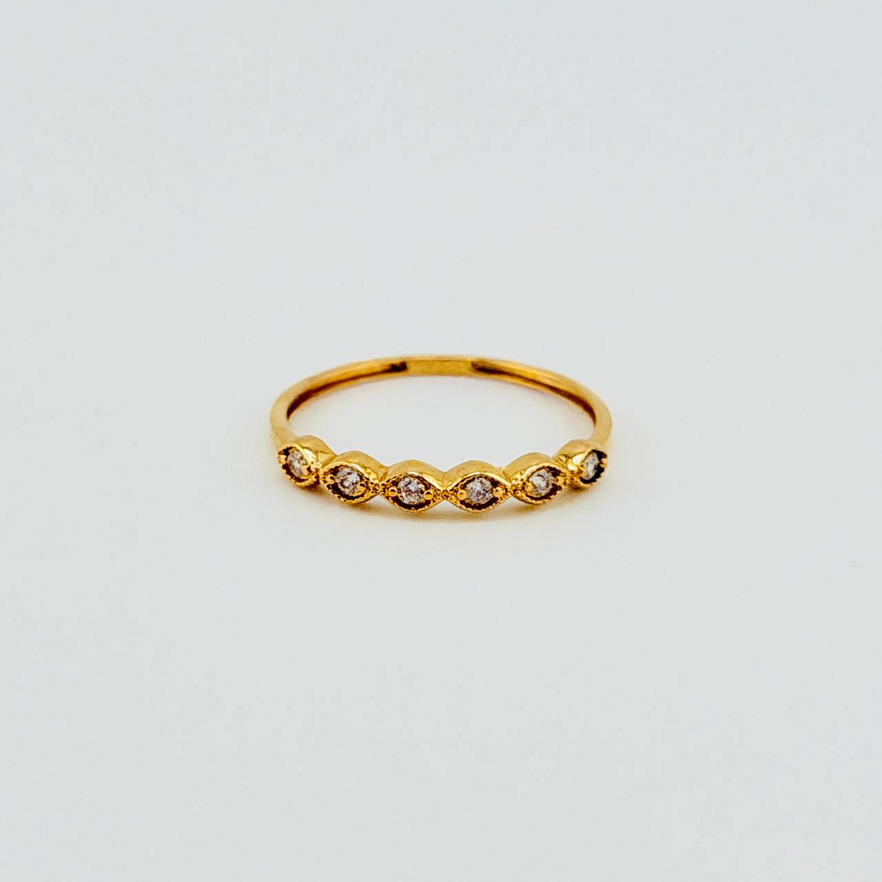 Anillo Linea De Ojos 1.1gr / T6 3/4 / Oro Amarillo 18K *