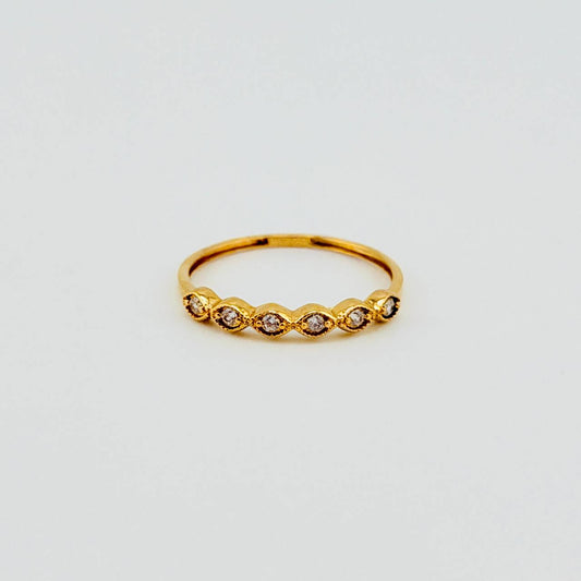 Anillo Linea De Ojos 1.1gr / T6 3/4 / Oro Amarillo 18K *