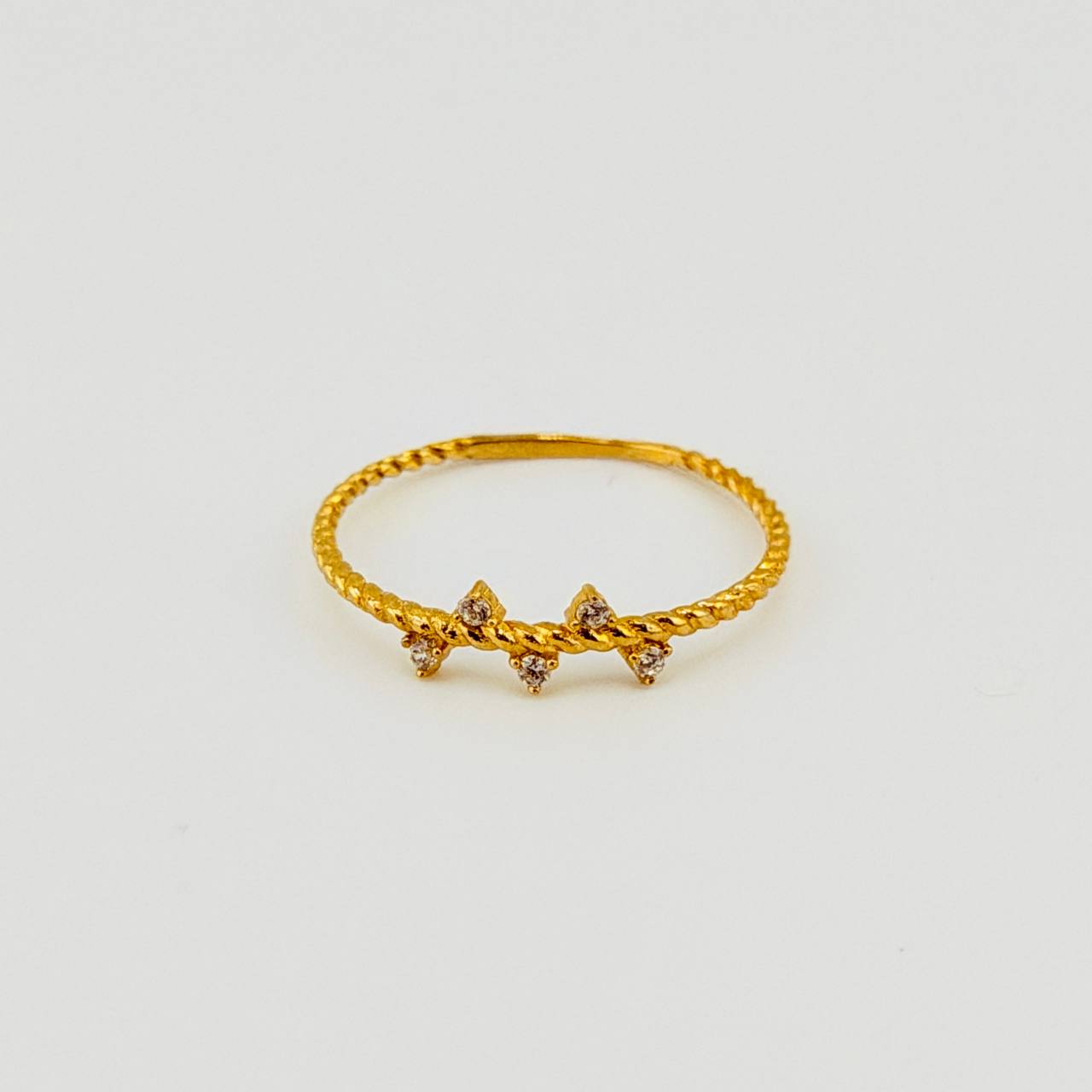 Anillo Espiga Trenzada 0.8gr / T7 1/2 / Oro Amarillo 18K