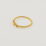 Anillo Espiga Trenzada 0.8gr / T7 1/4 / Oro Amarillo 18K *