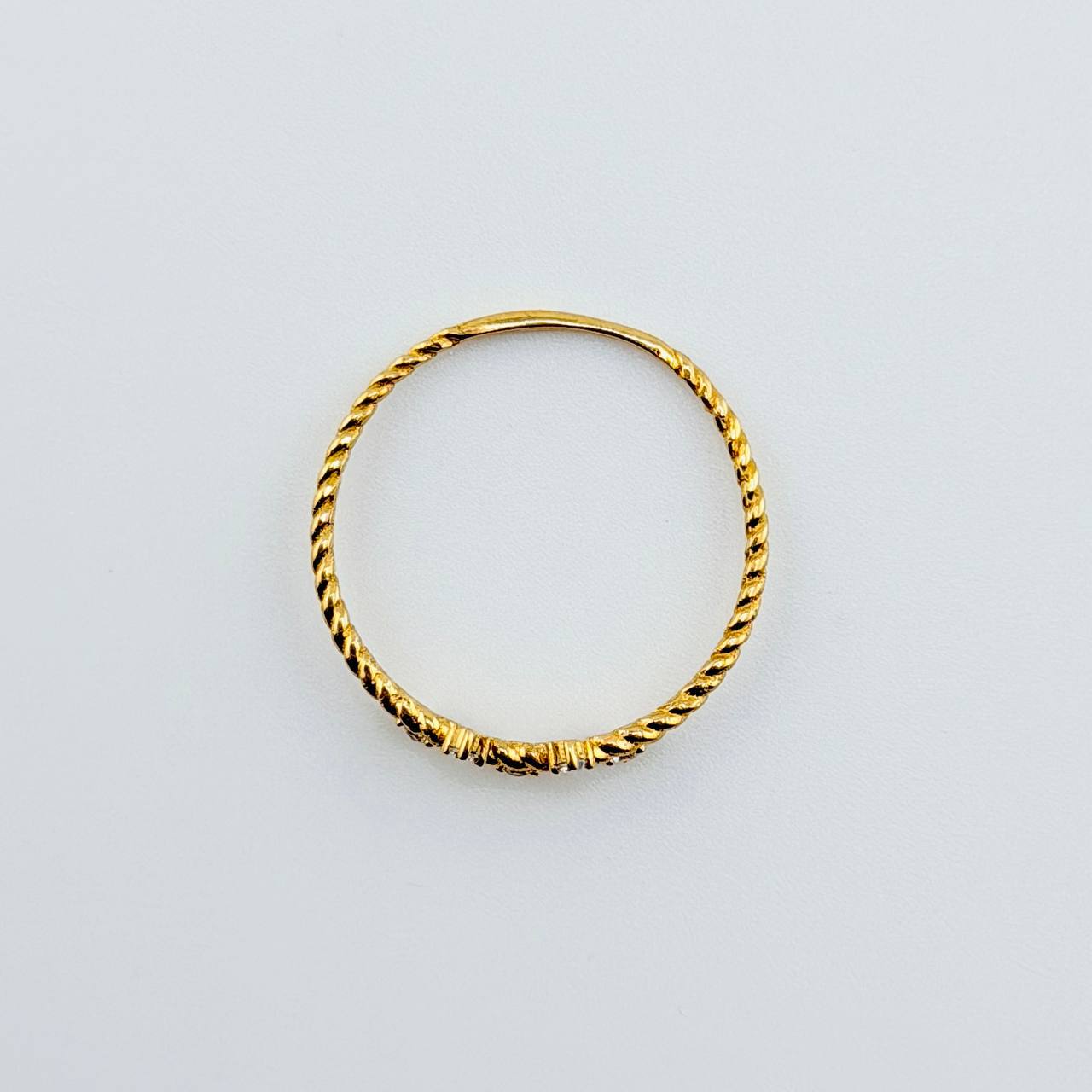 Anillo Espiga Trenzada 0.8gr / T7 1/4 / Oro Amarillo 18K *