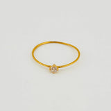 Anillo Solitario 0.55gr / T8 1/2 / Oro Amarillo 18K *