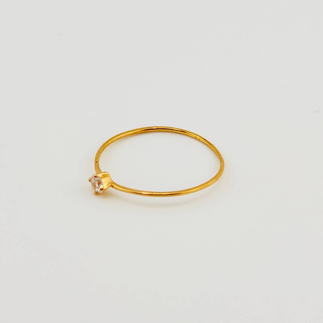 Anillo Solitario 0.55gr / T8 1/2 / Oro Amarillo 18K *