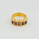 Anillo Bolas De Fuego 12.6gr / T10 1/2 / Dos Oros Amarillo Blanco 18K *