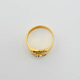 Anillo Sello Dólar 6.7gr / T9 1/4 / Dos Oros Amarillo Blanco 18K *