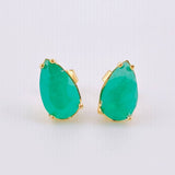 Topos Gota Ampliada Esmeraldas 3.3 Qts 2.95gr / 1cm / Oro Amarillo 18K