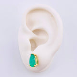 Topos Gota Ampliada Esmeraldas 3.3 Qts 2.95gr / 1cm / Oro Amarillo 18K