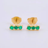 Topos Trio Esmeraldas 16pts 1.2gr / 0.7cm / Oro Amarillo 18K ©