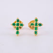 Topos Cruz Esmeraldas 18pts 1.2gr / 9mm Oro Amarillo 18K *