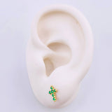 Topos Crúz Esmeraldas 18pts 1.2gr / 0.9cm / Oro Amarillo 18K ©