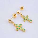 Topos Crúz Colgante Esmeraldas 50pts 2.45gr / 2.3cm / Oro Amarillo 18K ©