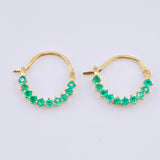 Candongas Filamento Tupido Esmeraldas 40pts 1.55gr / 1.4cm / Oro Amarillo 18K ©