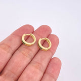 Candongas Carril Interno Esmeraldas 35pts 3gr / 1.2cm / Oro Amarillo 18K ©