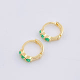 Candongas Trio Abultado Esmeraldas 31pts 1.65gr / 1.3cm / Oro Amarillo 18K *