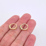 Candongas Trio Abultado Esmeraldas 31pts 1.65gr / 1.3cm / Oro Amarillo 18K *