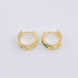 Candongas Carril Esmeraldas 24pts 1.75gr / 1cm / Oro Amarillo 18K ©