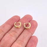 Candongas Carril Esmeraldas 24pts 1.75gr / 1cm / Oro Amarillo 18K ©
