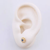 Topos Destellos Zafiros 10pts Diamantes 20pts 1.7gr / 7mm Oro Amarillo 18K ©