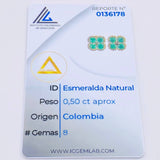 Topos Flor Trebol Esmeraldas 50pts 3.25gr / 8mm Oro Amarillo 18K ©