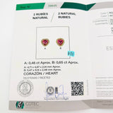 Topos Corazón Rubies 1.11 Qts Diamantes 30pts 2.95gr / 7.6mm Oro Amarillo 18K ©