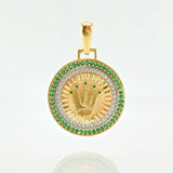 Dije Medalla Corona 4.2gr / 3cm / Dos Oros Amarillo Blanco 18K