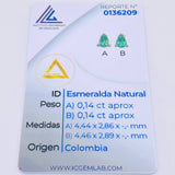 Topos Gota Esmeraldas 28pts 1gr / 4mm Oro Amarillo 18K ©