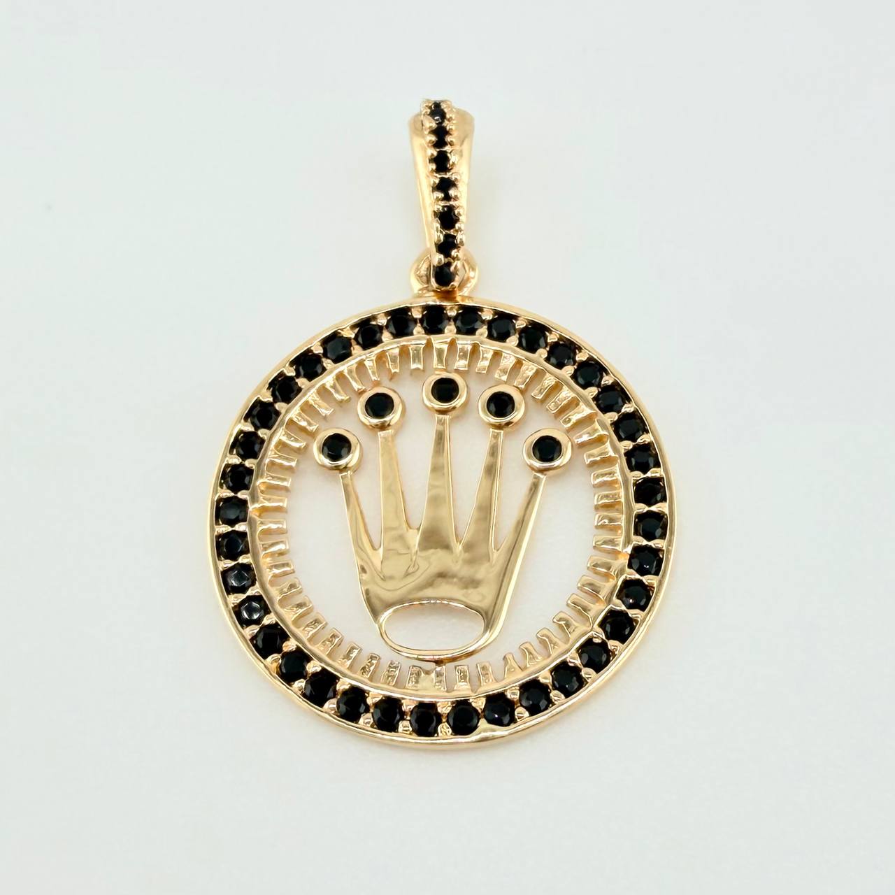 Dije Marco Circular Corona 2.6gr / 2.8cm / Oro Amarillo 18K