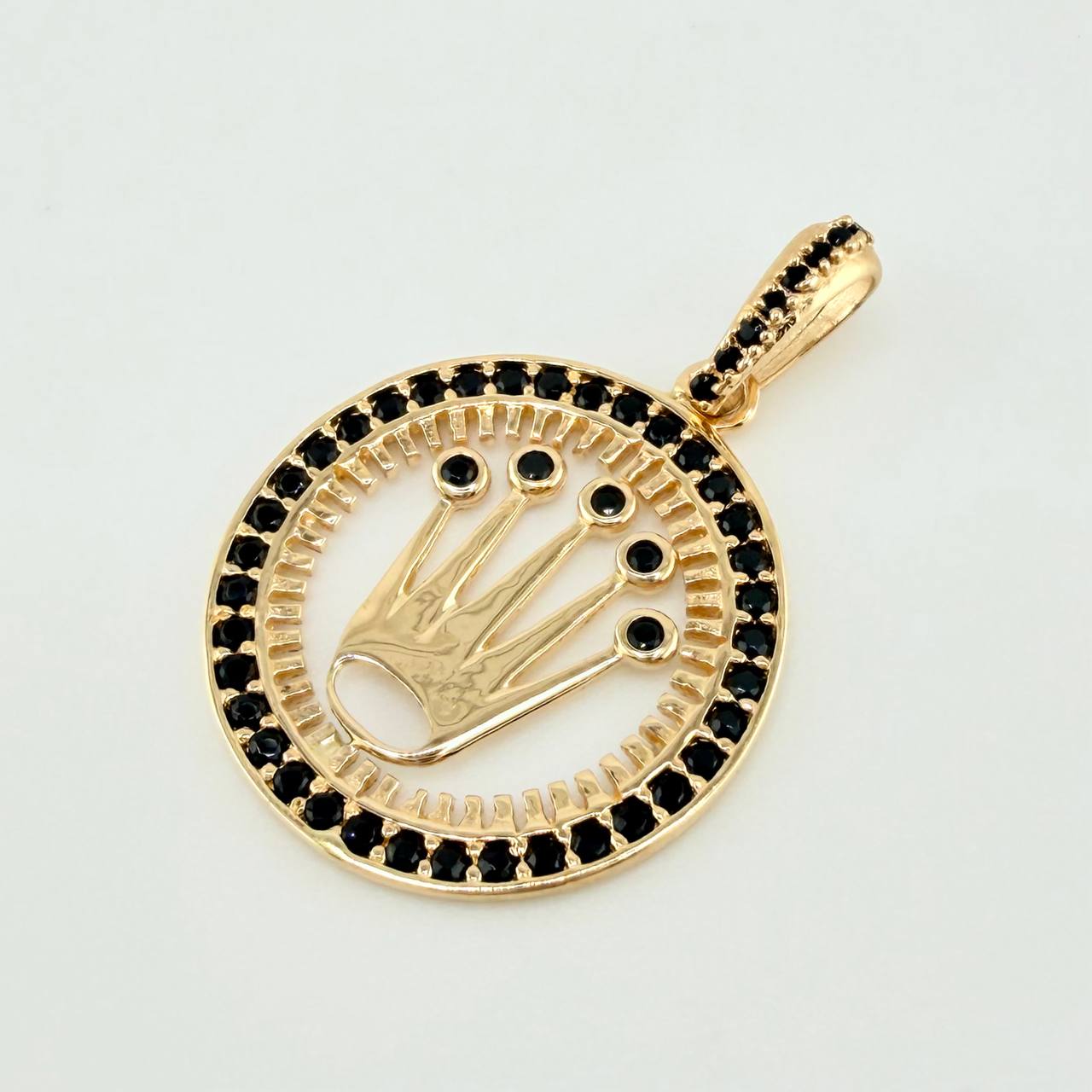 Dije Marco Circular Corona 2.6gr / 2.8cm / Oro Amarillo 18K