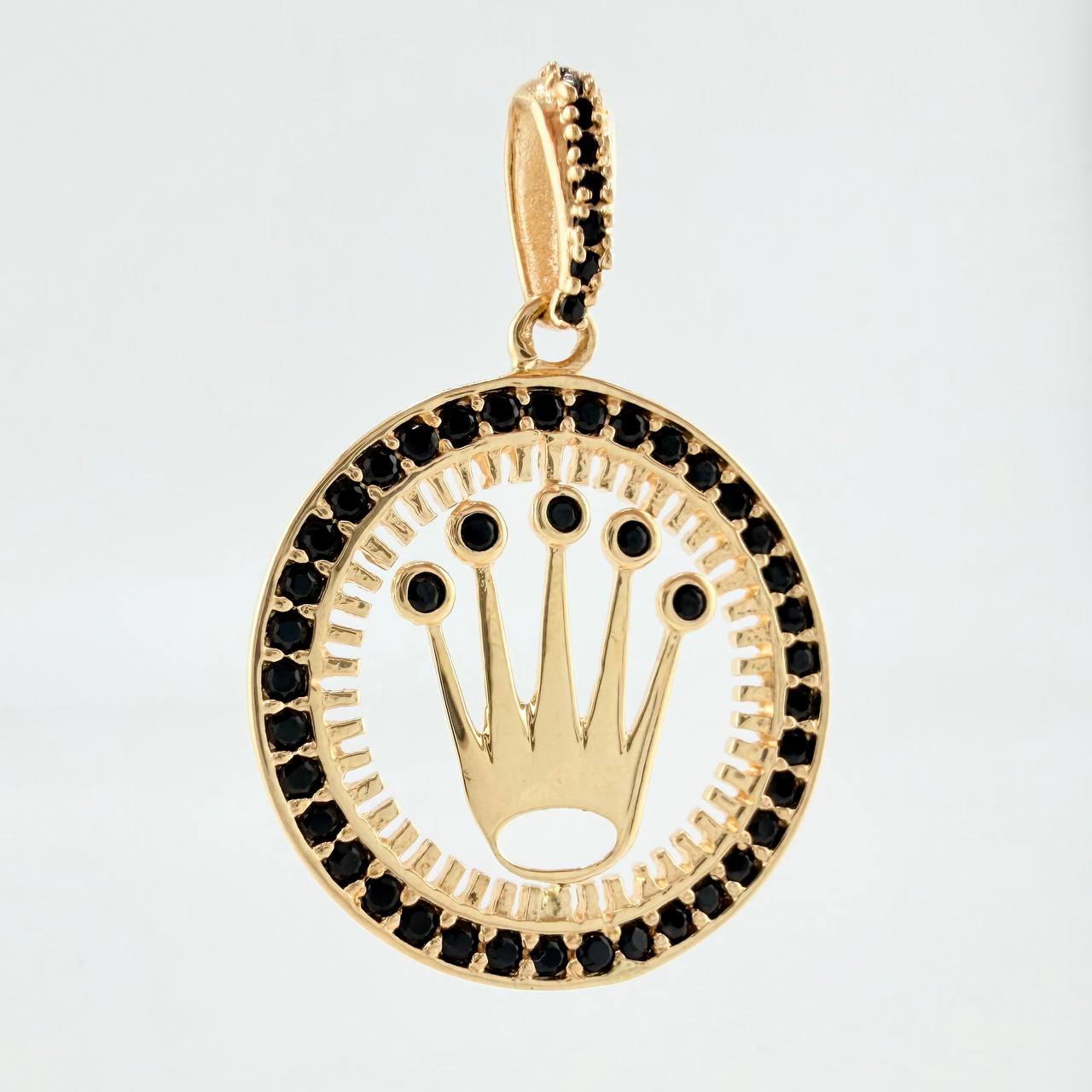 Dije Marco Circular Corona 2.6gr / 2.8cm / Oro Amarillo 18K