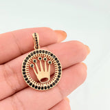 Dije Marco Circular Corona 2.6gr / 2.8cm / Oro Amarillo 18K