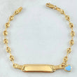 Pulso Bebé GC Dije Placa Bordeado 2.35gr / 14cm / Oro Amarillo 18K *