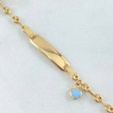 Pulso Bebé GC Dije Placa Bordeado 2.35gr / 14cm / Oro Amarillo 18K *