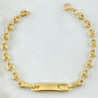 Pulso Bebé GC Placa Rectangular Bordeado 1.75gr / 13.8cm / Oro Amarillo 18K *