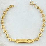 Pulso Bebé GC Placa Rectangular Bordeado 1.75gr / 13.8cm / Oro Amarillo 18K *