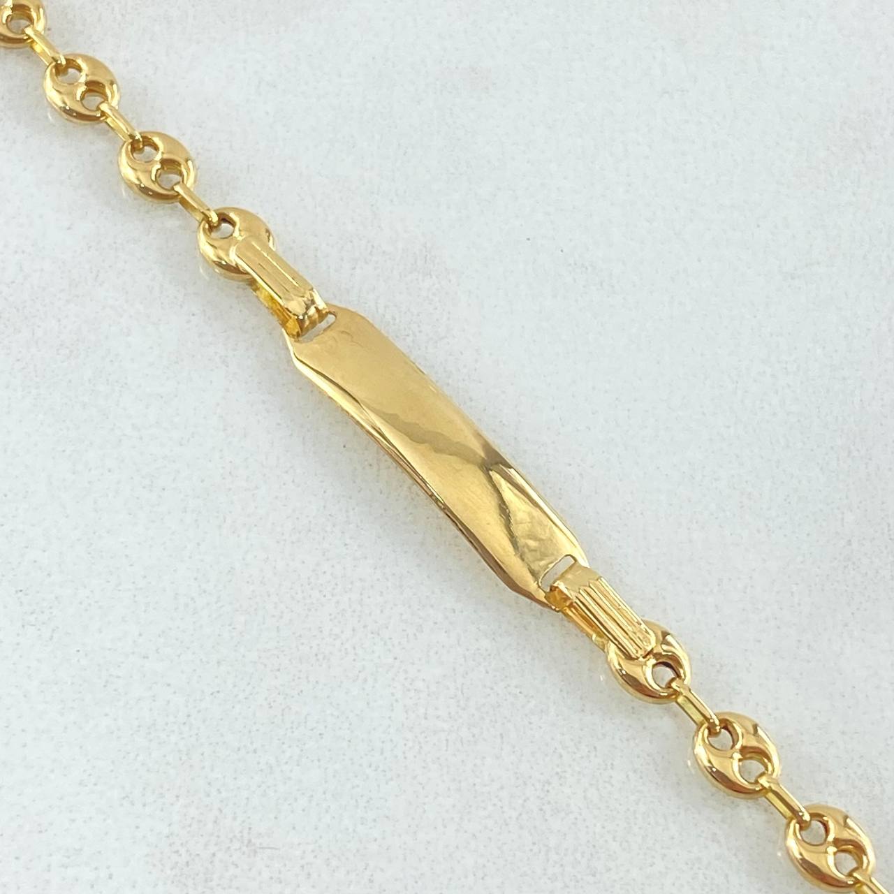 Pulso Bebé GC Placa Rectangular Bordeado 1.75gr / 13.8cm / Oro Amarillo 18K *