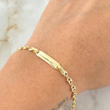 Pulso Bebé GC Placa Rectangular Bordeado 1.75gr / 13.8cm / Oro Amarillo 18K *