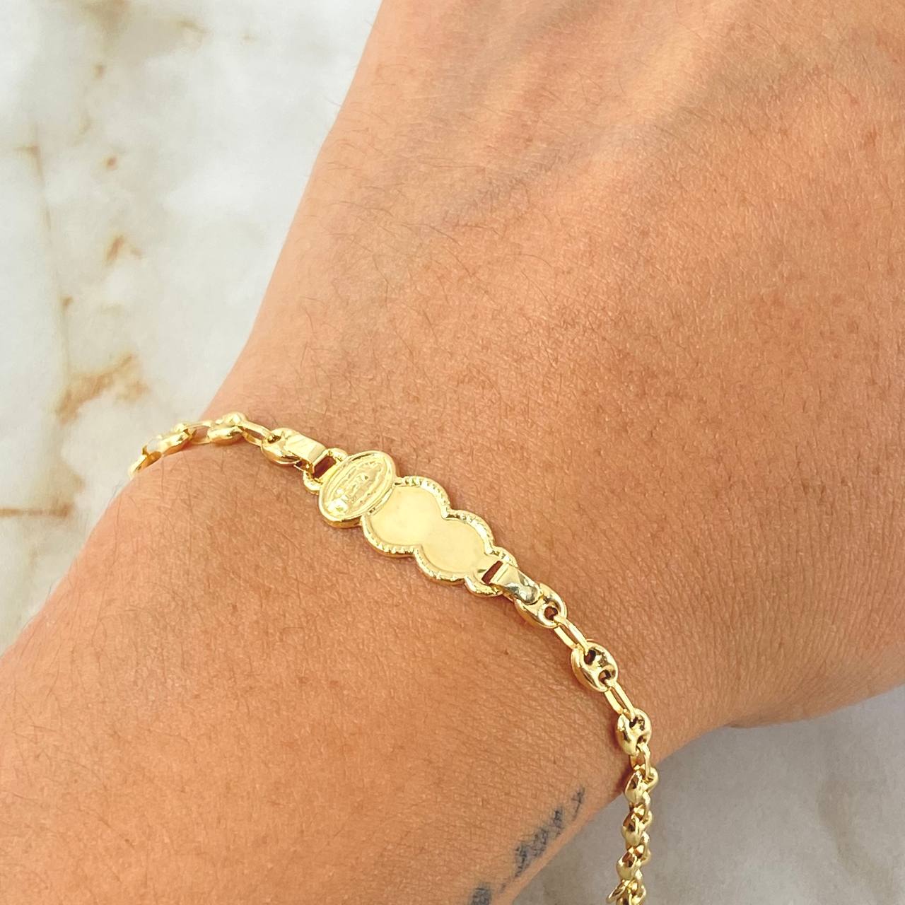 Pulso Bebé GC Placa Nube 2.15gr / 15cm / Oro Amarillo 18K *