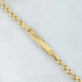 Pulso Bebé Infinito Placa Rectangular 1.85gr / 14cm / Oro Amarillo 18K *