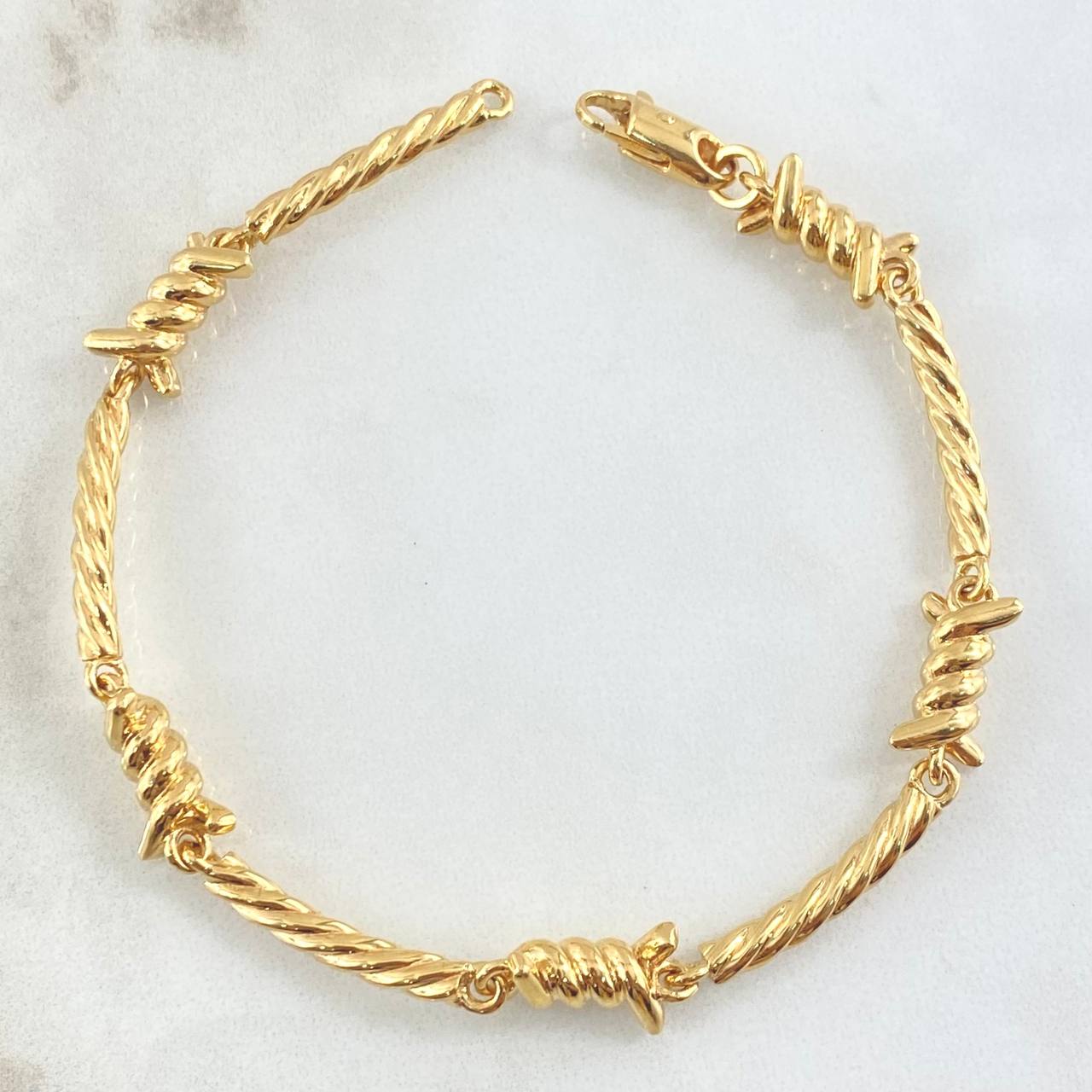 Pulso Alambre de Púas 26.85gr / 21cm / 3.5mm-7.2mm Oro Amarillo 18K