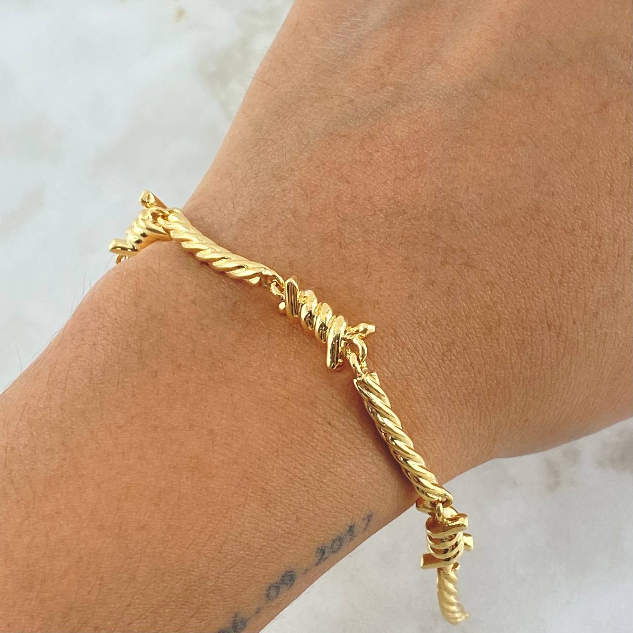 Pulso Alambre de Púas 26.85gr / 21cm / 3.5mm-7.2mm Oro Amarillo 18K