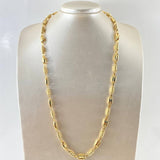 Cadena Rustica Barril Combinado GC 20.6gr / 65cm / 7.2mm Lisa Rayada Oro Amarillo 18K
